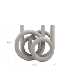 Candelabro grande Ring, Poliresina, Gris claro, An 38 x Al 30 cm