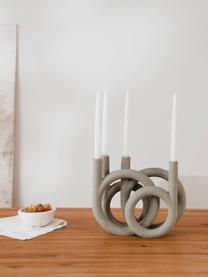 Candelabro grande Ring, Poliresina, Gris claro, An 38 x Al 30 cm