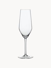 Kristall-Sektgläser Style, 4 Stück, Kristallglas

Bring den Glanz von Kristallglas auf Deinen Esstisch! Das Glas ist außergewöhnlich transparent und schwer, dadurch fühlt es sich wertig an und sieht gleichzeitig auch noch gut aus. Zudem machen die filigranen Schliffe jedes Stück zu einem besonderen It-Piece, das sowohl praktisch als auch schön ist., Transparent, Ø 6 x H 23 cm, 240 ml