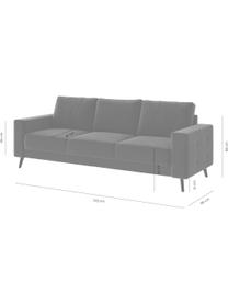 Sofa Fynn (3-osobowa), Tapicerka: 100% poliester z uczuciem, Stelaż: drewno liściaste, drewno , Nogi: drewno lakierowane Dzięki, Ciemny zielony, S 233 x G 86 cm