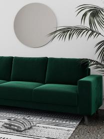 Sofa Fynn (3-osobowa), Tapicerka: 100% poliester z uczuciem, Stelaż: drewno liściaste, drewno , Nogi: drewno lakierowane Dzięki, Ciemny zielony, S 233 x G 86 cm