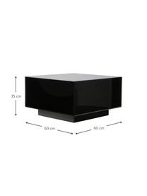 Table basse verre miroir noir Block, Noir, larg. 60 x haut. 35 cm