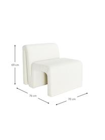 Chaise longue in tessuto bouclé Odette, Rivestimento: 95% poliestere (Bouclé), , Struttura: legno di pino, compensato, Bouclé bianco, Larg. 70 x Prof. 76 cm