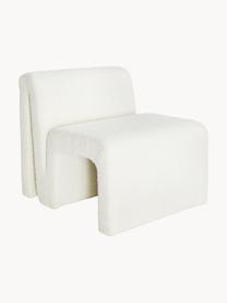 Chaise longue in tessuto bouclé Odette, Rivestimento: 95% poliestere (Bouclé), , Struttura: legno di pino, compensato, Bouclé bianco latte, Larg. 70 x Prof. 76 cm