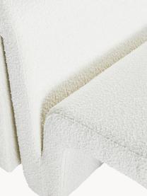 Fauteuil lounge en tissu bouclé Odette, Tissu bouclé, blanc cassé, larg. 70 x prof. 76 cm