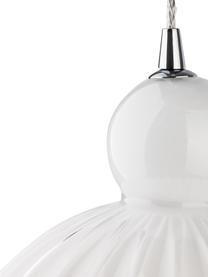 Lampada a sospensione in vetro opale Odell, Paralume: vetro opale, Baldacchino: metallo, Bianco opale, Ø 28 x Alt. 36 cm