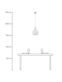 Kleine Pendelleuchte Odell aus Opalglas, Lampenschirm: Opalglas, Baldachin: Metall, Opalweiss, Ø 28 x H 36 cm