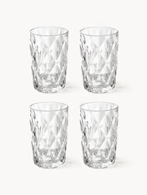 Verres à long drink avec motif texturé Colorado, 4 pièces, Transparent, Ø 8 x haut. 13 cm, 310 ml