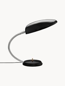 Lampada da tavolo orientabile Cobra, Acciaio cromato, alluminio verniciato a polvere, Nero, Larg. 29 x Alt. 35 cm
