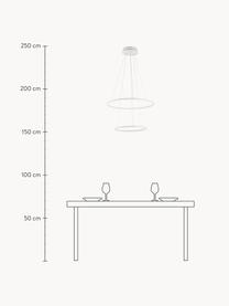 Grosse LED-Pendelleuchte Orion, Lampenschirm: Metall, beschichtet, Baldachin: Metall, beschichtet, Weiss, Ø 60 cm