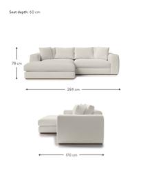 Sofá rinconera Vienna (4 plazas), Tapizado: 100% poliéster Alta resis, Tejido beige, An 284 x F 170 cm, chaise longue izquierda