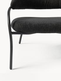 Fauteuil lounge en bouclette Dodo, Bouclette noir, noir mat, larg. 74 x prof. 70 cm