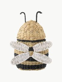 Panier de rangement avec couvercle Finn, Jacinthe d'eau, Beige, noir, larg. 20 x haut. 30 cm