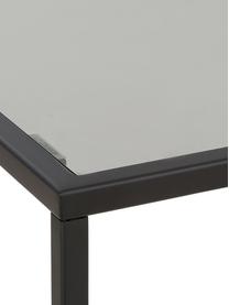 Tavolino con piano in vetro Maya, Struttura: metallo verniciato a polv, Nero, trasparente, nero, Larg. 45 x Alt. 50 cm