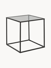 Tavolino con piano in vetro Maya, Struttura: metallo verniciato a polv, Nero, trasparente, nero, Larg. 45 x Alt. 50 cm
