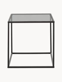 Table d'appoint avec plateau en verre Maya, Noir, transparent, noir, larg. 45 x haut. 50 cm