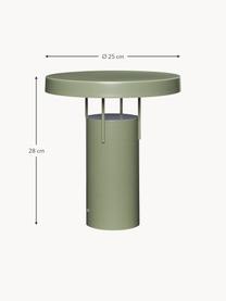 Lámpara de mesa para exterior LED regulable táctil Bring Me, Acero recubierto, Verde, Ø 25 x Al 28 cm