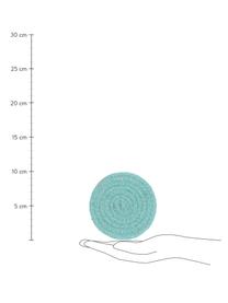 Runde Untersetzer Vera aus Baumwolle, 4 Stück, 100% Baumwolle, Türkis, Ø 10 cm