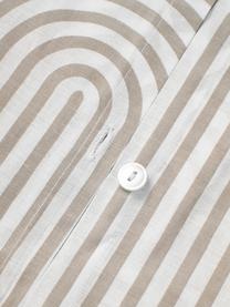 Katoenen dekbedovertrek Arcs, Weeftechniek: renforcé Draaddichtheid 1, Beige, wit, B 200 x L 200 cm