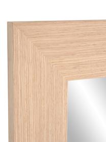 Specchio rettangolare da parete con cornice in legno marrone chiaro Yvaine, Cornice: legno, Superficie dello specchio: lastra di vetro, Beige, Larg. 81 x Alt. 181 cm