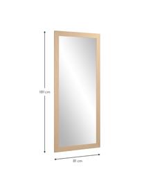 Miroir mural avec cadre en bois Yvaine, Beige, larg. 81 x haut. 181 cm