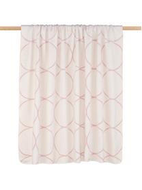 Dubbelzijdige fluwelen plaid Bamboo Circles, Weeftechniek: jacquard, Oudroze, wit, 150 x 200 cm