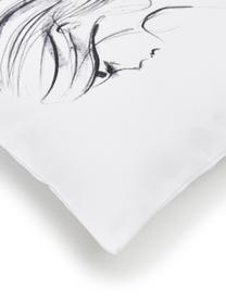 Housse de coussin design Ponytail par Kera Till, Blanc, noir