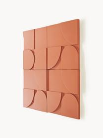 Set di 4 decorazioni da parete Massimo, Pannello di fibra a media densità (MDF), Terracotta, Larg. 80 x Alt. 80 cm