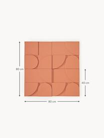 Wandobjekt-Set Massimo, 4er-Set, Mitteldichte Holzfaserplatte (MDF), Terrakotta, B 80 x H 80 cm