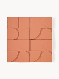 Set di 4 decorazioni da parete Massimo, Pannello di fibra a media densità (MDF), Terracotta, Larg. 80 x Alt. 80 cm