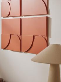 Set di 4 decorazioni da parete Massimo, Pannello di fibra a media densità (MDF), Terracotta, Larg. 80 x Alt. 80 cm