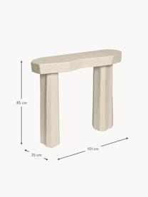 Konsola z metalu Staffa, Beton wzmocniony włóknem szklanym, Złamana biel, matowy, Ø 101 x W 85 cm