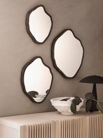 Miroir mural de forme organique Bello, 3 pièces, Bois clair, Lot de tailles variées