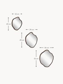 Set de espejos de pared con forma orgánica Bello, 3 uds., Espejo: cristal, Estructura: madera de mango, Parte trasera: tablero de fibras de dens, Madera de mango, Set de diferentes tamaños