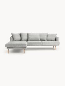 Ecksofa Adrian (3-Sitzer), Bezug: 47 % Viskose, 23 % Baumwo, Gestell: Sperrholz, Webstoff Hellgrau, B 255 x T 182 cm, Eckteil rechts