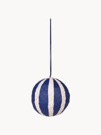 Palline di Natale Sphere, Ø 8 cm, 3 pz, Polpa di cotone, Bianco latte, blu scuro, Ø 8 cm