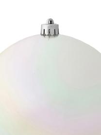 Boule de Noël incassable Stix, Plastique robuste, Blanc, multicolore, Ø 14 cm, 2 pièces