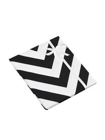 Kussenhoes Lena met zigzag patroon in zwart/wit, 100% katoen, panamabinding, Zwart, crèmekleurig, 40 x 40 cm