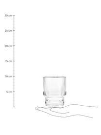 Handgemaakte waterglazen Minna met groefreliëf, 4 stuks, Mondgeblazen glas, Transparant, zilverkleurig, Ø 8 x H 10 cm, 300 ml