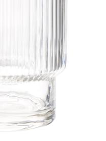 Ručně vyráběná sklenice s rýhovaným reliéfem a stříbrným okrajem Minna, 4 ks, Foukané sklo, Transparentní, Ø 8 cm, V 10 cm, 300 ml