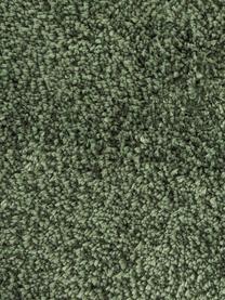 Alfombra redonda de pelo largo Leighton, Parte superior: microfibra (100% poliéste, Reverso: 70% poliéster, 30% algodó, Verde oscuro, Ø 150 cm (Tamaño M)