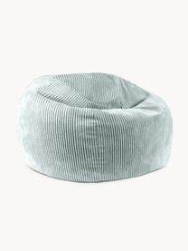 Pouf fait main en velours côtelé pour enfant Flora, Velours côtelé vert sauge, larg. 85 x haut. 50 cm