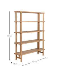 Dubový regál Gost, Masivní dub, MDF deska (dřevovláknitá deska střední hustoty), Béžová, Š 140 cm, V 180 cm