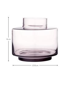 Mundgeblasene Vase Hedria, klein, Glas, Rosa, transparent, Ø 18 x H 16 cm