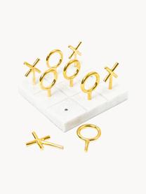 Gra kółko i krzyżyk na marmurowej planszy Gold, Odcienie złotego, biały, marmurowy, S 18 x W 10 cm