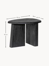 Table basse ovale en manguier Zacatecas, Bois de manguier, enduit, Manguier noir laqué, larg. 60 x prof. 45 cm