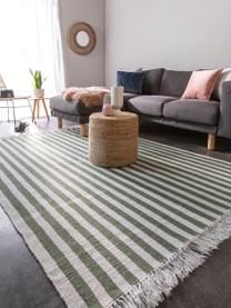 Tapis en laine gris et vert Gitta, Vert, gris clair