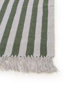 Tapis en laine gris et vert Gitta, Vert, gris clair