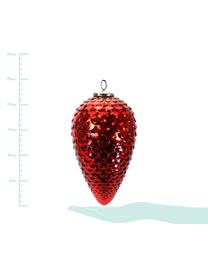 Adorno navideño para colgar Glassy Cone, Vidrio, pintado, Rojo, Ø 12 x Al 23 cm