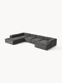 Sofá rinconera modular Lennon, Tapizado: 100% poliéster Alta resis, Estructura: madera contrachapada de p, Patas: plástico Este producto es, Tejido gris antracita, An 418 x F 269 cm, chaise longue izquierda